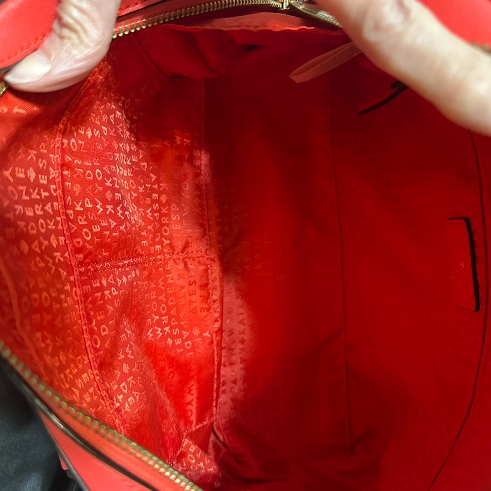 Kate Spade Newbury Lane Leather Satchel in Coral - Picture 6 of 7